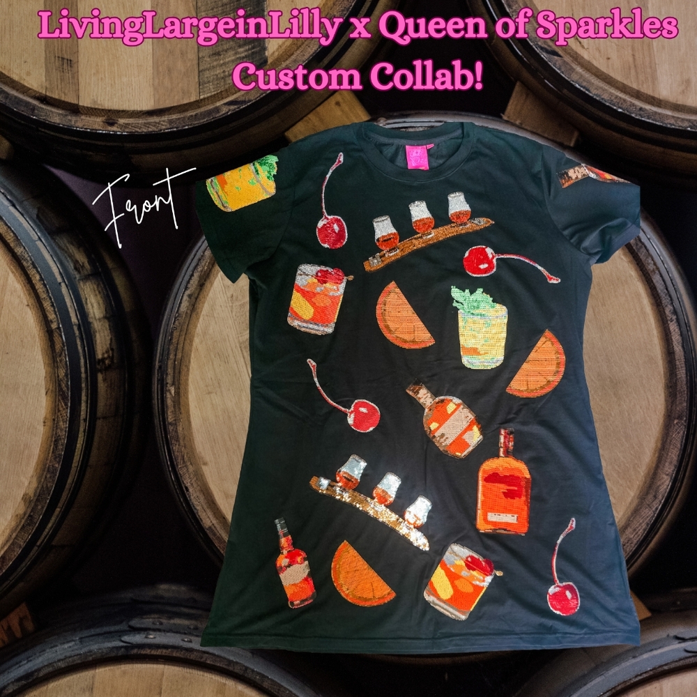 Queen of Sparkles Custom Collab Bourbon Cocktail Old Fashioned Dress